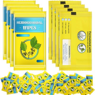 Timgle 300 Counts Individual Packing Hemorrhoid Wipes Witch Hazel Wipes for Butt Hemorrhoidal and Relief Swelling Pain Burning Itching Numbing, 5.5 x 7 Inch