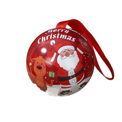 Gift Bags 10/30/50 Merry Christmas Candy Gift Boxes Christmas Eve Round Santa Claus Tin Box with Ribbons Party Mystery Packaging Box (Color : Style C (7cm), Size : 30pcs)