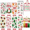 YUJUN 160 PCS Christmas Cellophane Treat Bags,Santa Claus Goodie Candy Xmas Clear Cello Bags Twist Ties for Winter Christmas Theme Party Favor Supplies(8 Styles) view 2