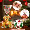 YUJUN 160 PCS Christmas Cellophane Treat Bags,Santa Claus Goodie Candy Xmas Clear Cello Bags Twist Ties for Winter Christmas Theme Party Favor Supplies(8 Styles) view 3