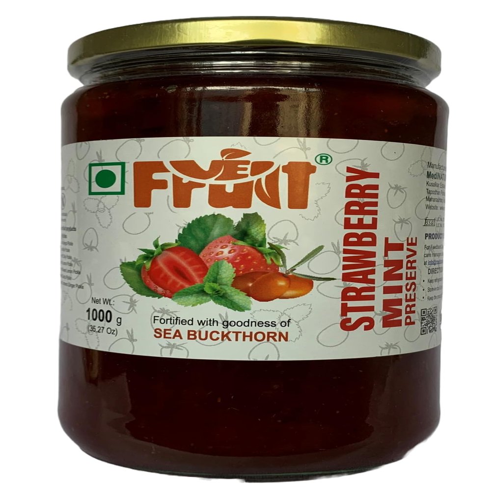 MEDINAURAL || strawberry mint Jam Natural And Homemade, 1kg (35.274 Ounces)