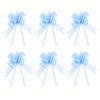 PATIKIL Gift Pull Bows, 100 Pcs Baskets Present Wrapping Bows Rose Pattern Christmas Bow Gift Bows Bulk for Birthday Party, Light Blue view 1
