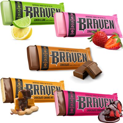 Braven Bar Variety Pack Energy Bars (1.59 oz, Pack of 10)  Energy Chews with 5g Protein  On-the-Go Energy Snacks for Running, Hiking, and Sports - Gluten Free Snacks for Sustained Energy Boost