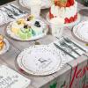 175 Pcs Merry Christmas Party Dinnerware Foil Dots Christmas Paper Plates Set Elk Disposable Xmas Plates Napkins Cups for New Year Wedding Birthday Baby Shower Party Supplies Decoration (White Silver) view 3