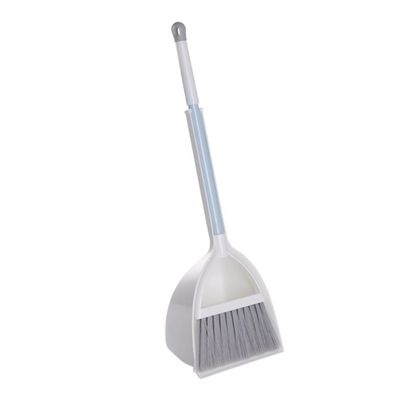 PEKJI Mini Broom and Dustpan Set White Plastic Handheld Broom with Trash Scoop Desktop Crevice Brush