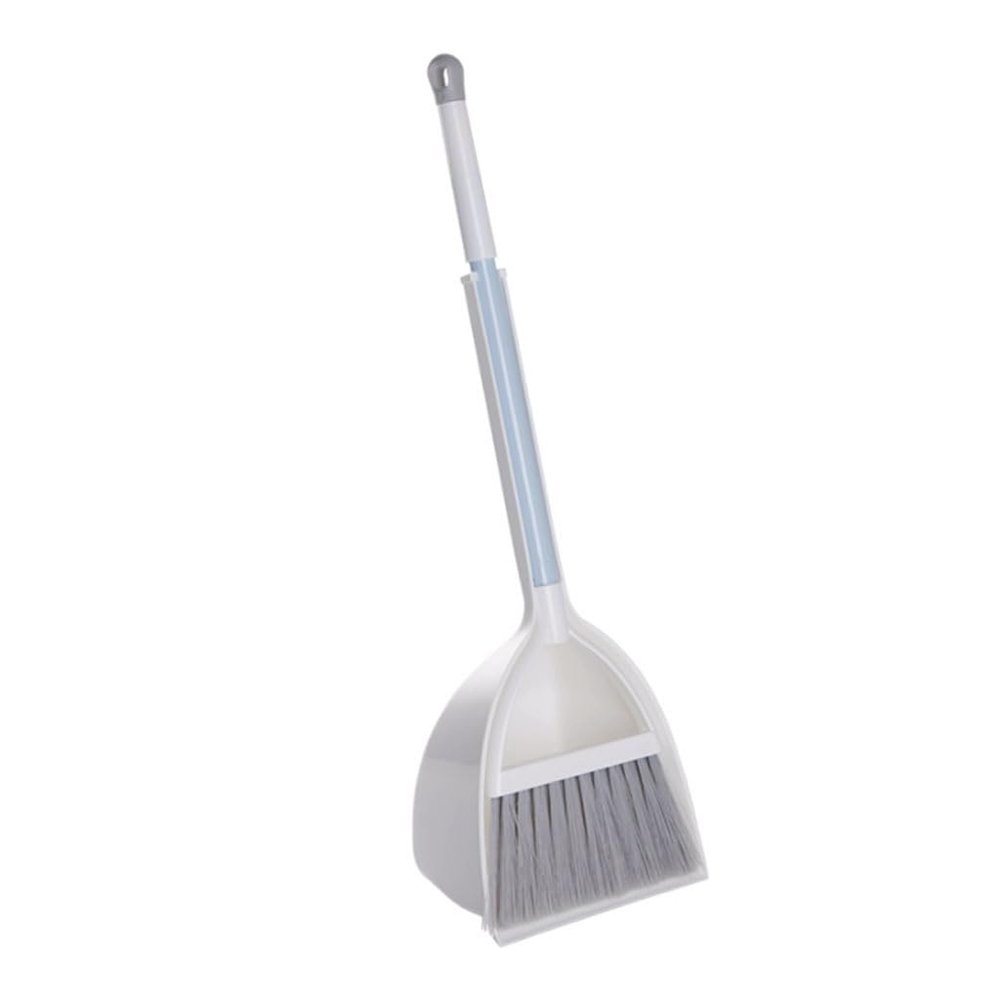 PEKJI Mini Broom and Dustpan Set White Plastic Handheld Broom with Trash Scoop Desktop Crevice Brush