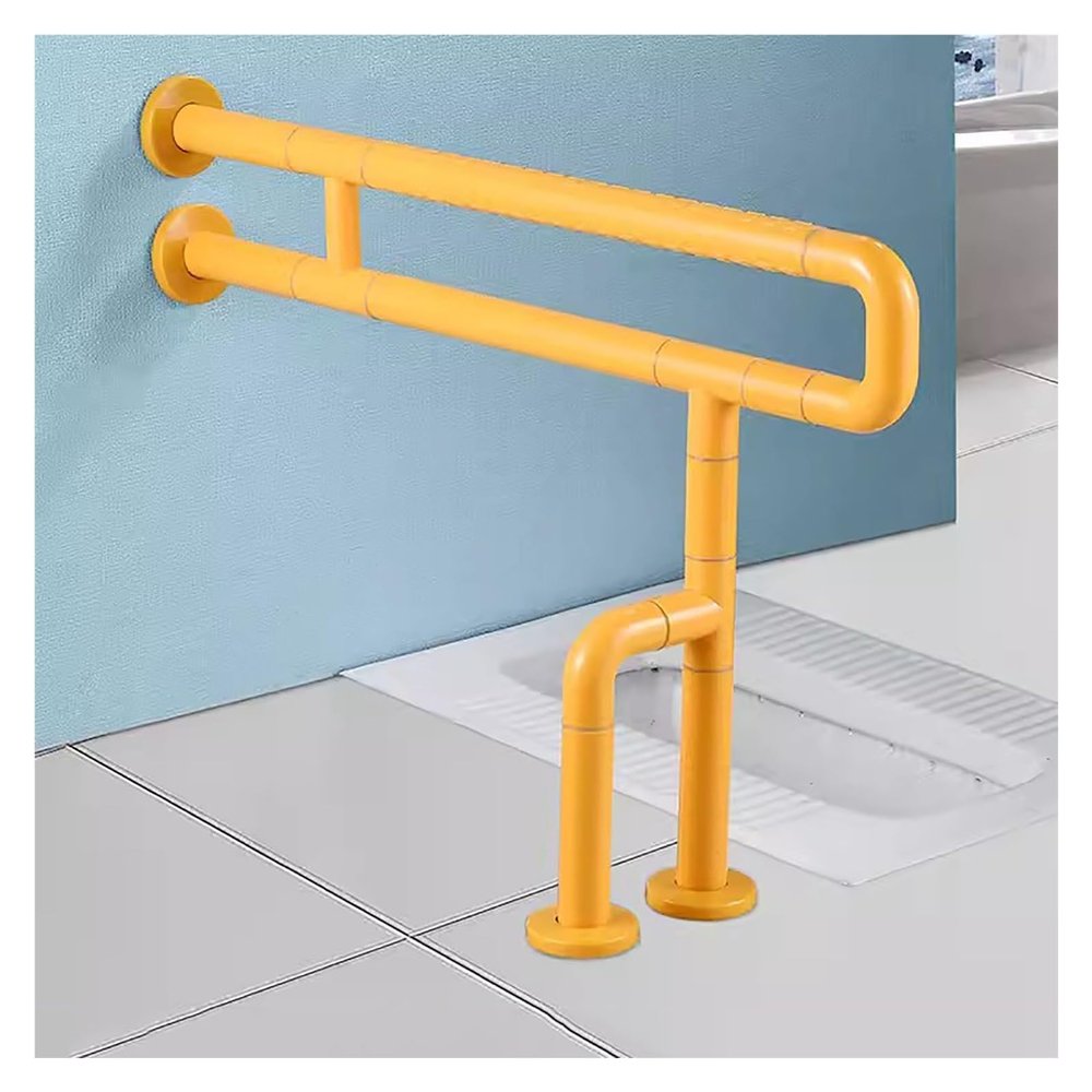 27inch Toilet Handrails Handicap Grab Bars Rails Bathroom Safety Bar Hand Support Rail Handicapped Handrail Accessories for Seniors Elderly Disabled Bariatric Railing Wall to Floor Mounted Bath Grips