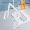27inch Toilet Handrails Handicap Grab Bars Rails Bathroom Safety Bar Hand Support Rail Handicapped Handrail Accessories for Seniors Elderly Disabled Bariatric Railing Wall to Floor Mounted Bath Grips view 3