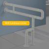 27inch Toilet Handrails Handicap Grab Bars Rails Bathroom Safety Bar Hand Support Rail Handicapped Handrail Accessories for Seniors Elderly Disabled Bariatric Railing Wall to Floor Mounted Bath Grips view 4