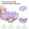 HEETA Shampoo Scalp Brush Massager Hair Growth, Scalp Scrubber with Soft Silicone Bristles for Dandruff Removal, Hair Brush Exfoliator, Light Purple view 3