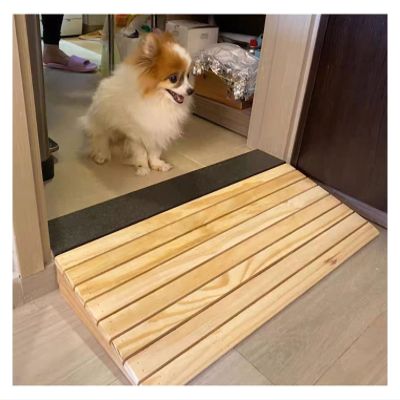 Wood Threshold Ramp, 2/3/4/5/6 Inch Rise Threshold Ramp Doorway, 660lbs Load Capacity, Non-Slip Surface Wooden Threshold Ramp for Wheelchair/Home/Garden Step (Size : 33.8x30x13cm/13.3x11.8x5.1in