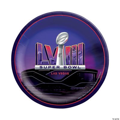 Amscan Super Bowl LVIII Disposable Round 6.75"-8 Count Paper Plates, 6 3/4", Multicolored