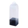 B Baosity 10 Pieces Flower Gift Boxes Single Rose Flower Box Empty with Handle Transparent Reusable Gift Bags Bag Flower Packaging Box for Anniversary, Black view 4
