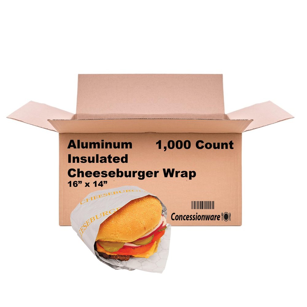[1,000 Count] Insulated Foil Cheeseburger Wrap