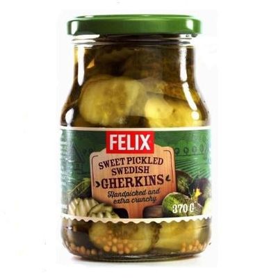 Felix Sweet Pickled Swedish Gherkins, 13oz (Pack of 2)