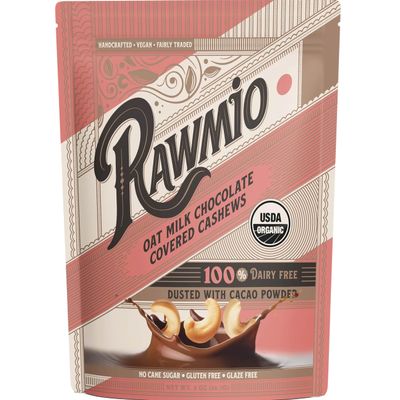 Rawmio Oat Milk Chocolate Covered Cashews - Organic, Raw, Vegan, Gluten-Free - 6 Packs, 2 oz.