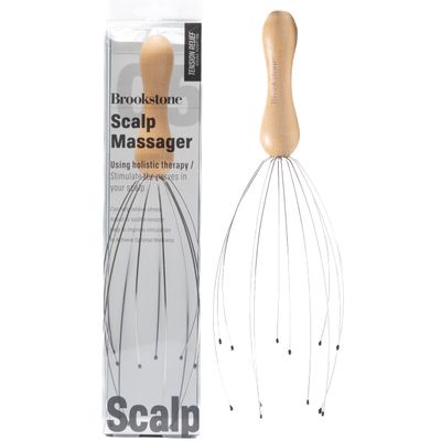 Brookstone Oak Head Massager Scalp | Head Massager for Relaxation | Premium Oak Head Scratcher for Stress Relief and Improved Circulation(Brown)