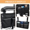 Healeved 2pcs Wheelchair Storage Pouch Breathable Hanging Side Bag for Walker Armrest Multi-Pocket Organizer for Seniors for Shopping and Daily Use view 2
