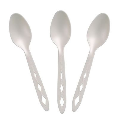 100% Compostable Non Plastic Spoons [200 Pack] CPLA Disposable Spoons. Non Plastic Silverware Set. Eco-Friendly Cutlery, Off White Flatware, Extra Sturdy Utensils, by Earth's Natural Alternative