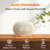 Reacher Auto-Dimmable Alarm Clock White Noise Machine with Night Light, 20 Soothing Sounds, Sleep Timer, Fabric LED Display, Precise Volume Control, Small Sound Machine for Nursery, Baby view 2