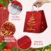24 Pcs Christmas Gift Bags, Red Glitter Christmas Bags for Gifts with Tissue Paper, 6 Styles Red and Gold Foil Paper Goodie Bag with Handles, Bulk Xmas Holiday Reusable Party Favor Treat Bag view 3