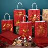 24 Pcs Christmas Gift Bags, Red Glitter Christmas Bags for Gifts with Tissue Paper, 6 Styles Red and Gold Foil Paper Goodie Bag with Handles, Bulk Xmas Holiday Reusable Party Favor Treat Bag view 4