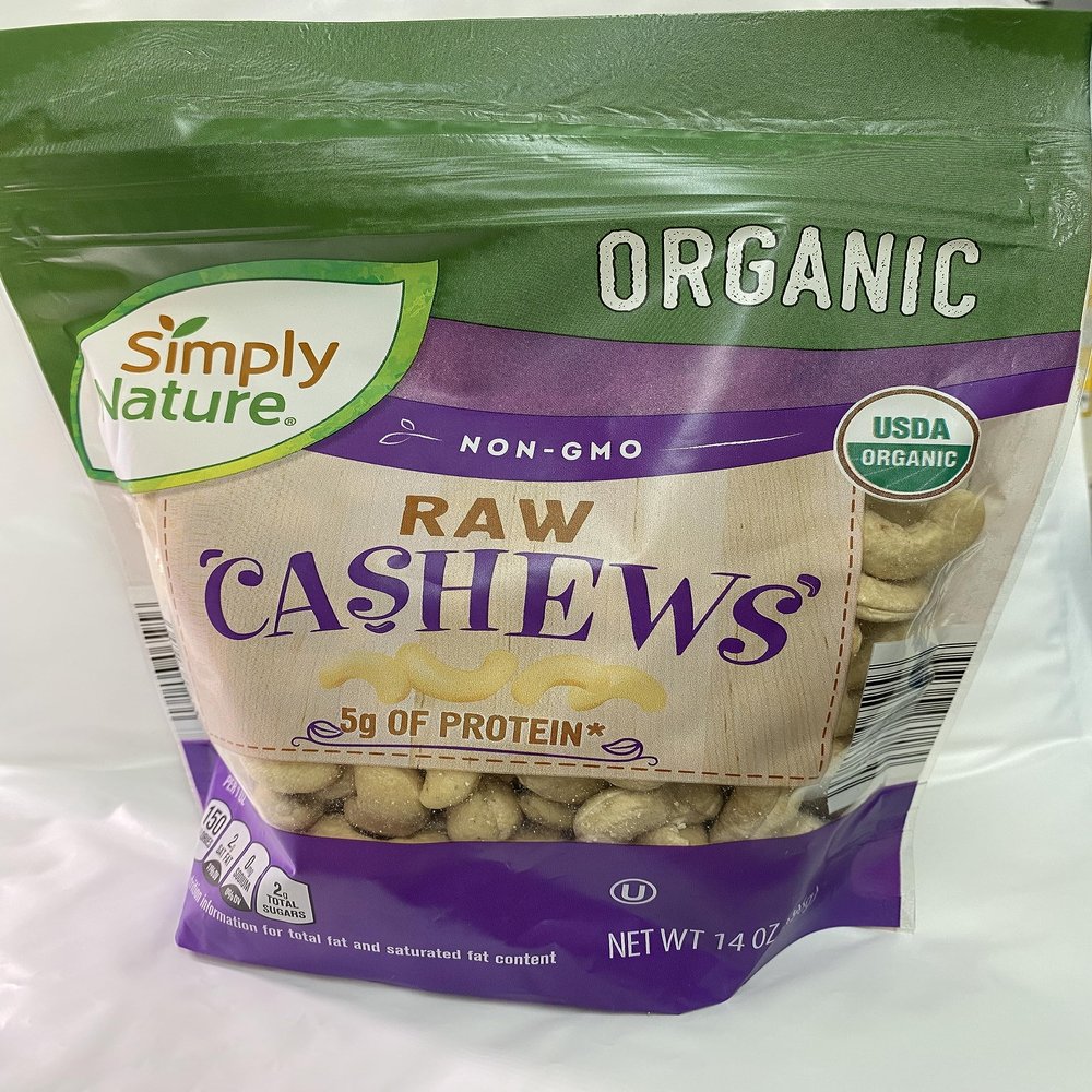 SIMPLY NATURE ORGANIC RAW CASHEWS Non GMO