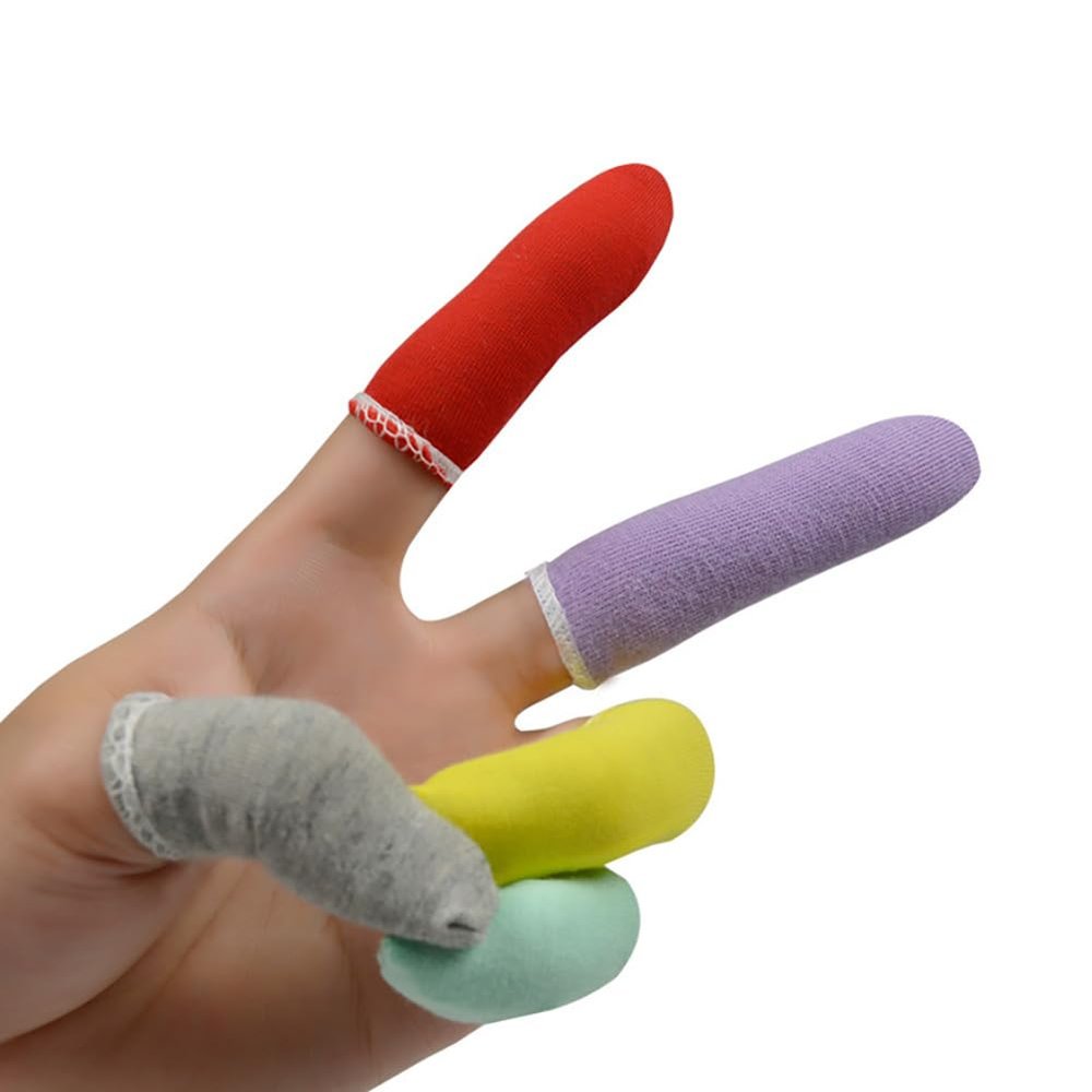 50 Pcs Small Cotton Finger Cot Glove Finger Guard Protective Fir Fingertip Cover Sleeve Finger Cover Protection for Finger Tip
