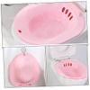 Sitz Bath Toilet Seat Postpartum Care Basin Sitz Bath Tub Butt Bath Bowl for Soothes Cleanse Hemorrhoids Treatment Pink view 3