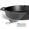 Cast Iron Scrubber, large size 8''x8'' Chainmail scrubber, 316 Stainless Steel Rag for Pre-Seasoned Pot Dutch Oven Waffle Maker Cast Iron Frying Pan Pan Glass Container (8''x8'') view 1