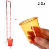 Cididu 36 Pack Shot Glass on Beaded Necklaces, Disposable Plastic Shot Cups Bachelorette, Bulk Adult Mini Shot Glasses for Drinking Party, Birthday, Wedding, Mardi Gras, St. Patrick's Day, 2 Oz view 2