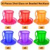 Cididu 36 Pack Shot Glass on Beaded Necklaces, Disposable Plastic Shot Cups Bachelorette, Bulk Adult Mini Shot Glasses for Drinking Party, Birthday, Wedding, Mardi Gras, St. Patrick's Day, 2 Oz view 3