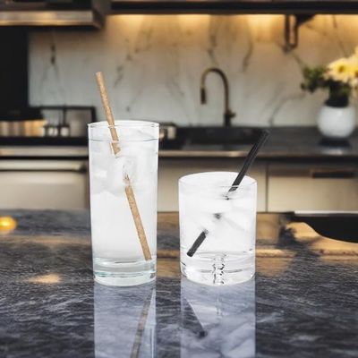 Agave Straws, Paper Wrapped, 2000 case, Fully Biodegradable Straws (21cm, Natural)