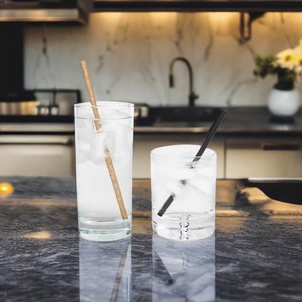 Agave Straws, Paper Wrapped, 2000 case, Fully Biodegradable Straws (21cm, Natural)