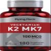 Piping Rock K2 MK7 Vitamin Supplement | 100 mcg | 180 Vegetarian Capsules | Non-GMO, Gluten Free view 1