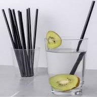Agave Straws, Paper Wrapped, 2000 case, Fully Biodegradable Straws (15cm, Black)