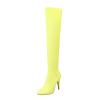 CsgrFagr Women's Autumn And Winter Candy Color Suede Stiletto Heels Slim And Tall Over The Platform Knee High Boots (Yellow, 9) view 1