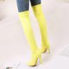 CsgrFagr Women's Autumn And Winter Candy Color Suede Stiletto Heels Slim And Tall Over The Platform Knee High Boots (Yellow, 9) view 4