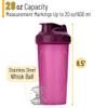 Mr. Pen- Shaker Bottles for Protein Mixes, 28 oz, 1 Pack, Purple, Protein Shaker Bottle with Wire Whisk Ball, Blender Bottle view 2