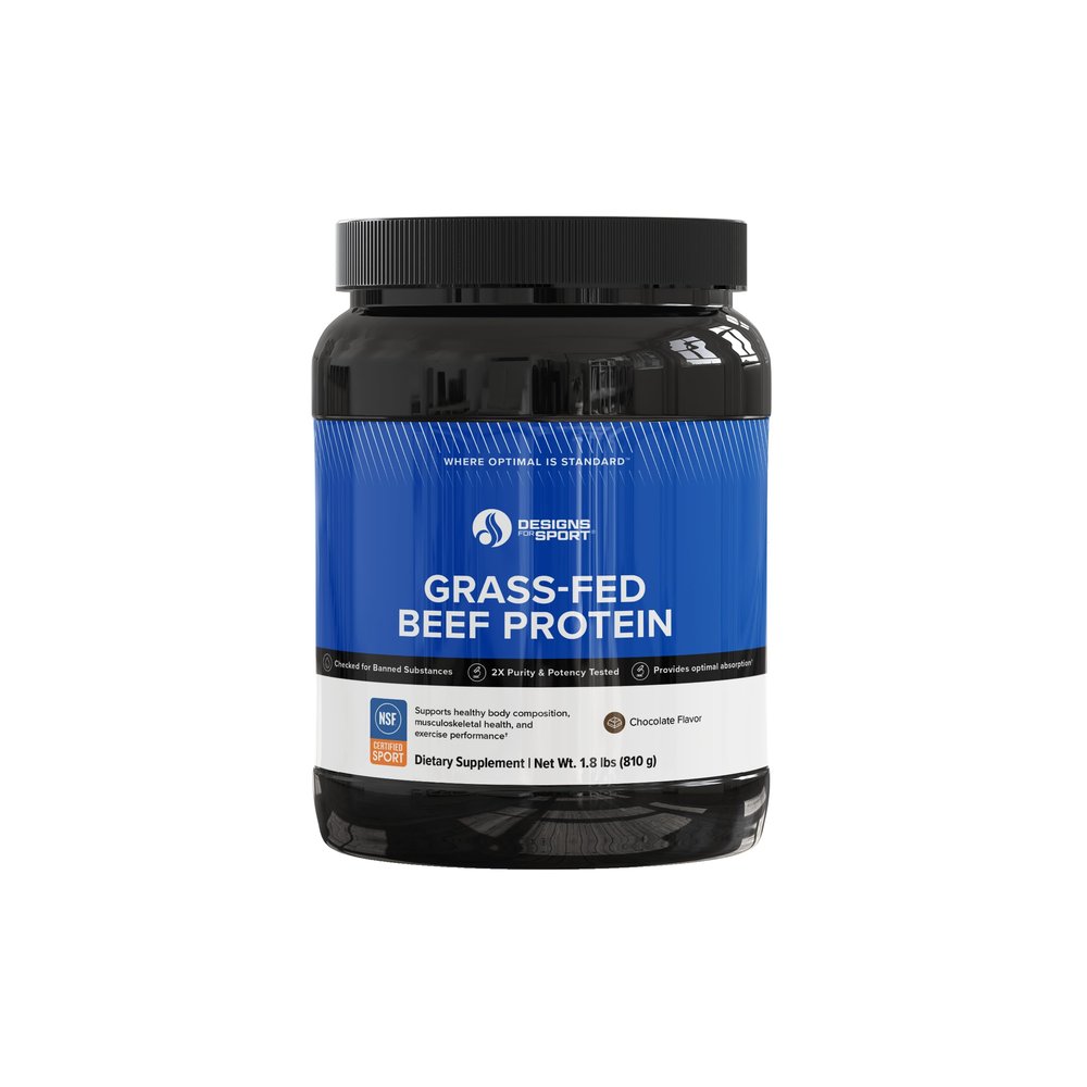 Designs for Sport Beef Protein Powder - NSF Certified for Sport Hydrolyzed Protein - Highly Absorbable with Amino Acids, Collagen Precursors - Bone Broth Protein for Athletes (Chocolate, 30 Servings)