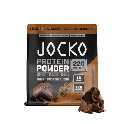 Jocko Fuel Mlk Whey Protein Powder 22g Protein - Low Sugar Monk Fruit Blend - Muscle Recovery & Growth, Packaging May Vary (26 Servings, Chocolate Milkshake)