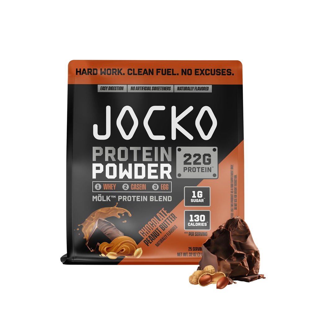 Jocko Fuel Mlk Whey Protein Powder 22g Low Sugar Monk Fruit Blend - Muscle Recovery & Growth, Packaging May Vary (25 Servings, Chocolate Peanut Butter)