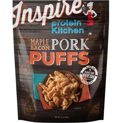 Inspire Pork Rind Puffs - 24 Servings by Bariatric Eating (Maple)