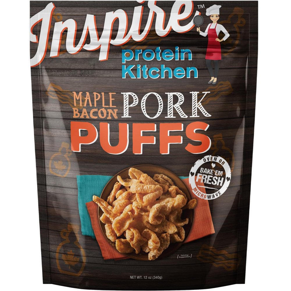 Inspire Pork Rind Puffs - 24 Servings by Bariatric Eating (Maple)