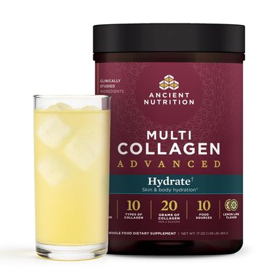Ancient Nutrition Advanced Multi Collagen Protein Powder Hydrate, Lemon Lime, 30 Servings