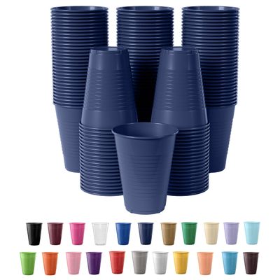 Party Solids Deep Purple Plastic Cups - 12 oz, Pack Of 100
