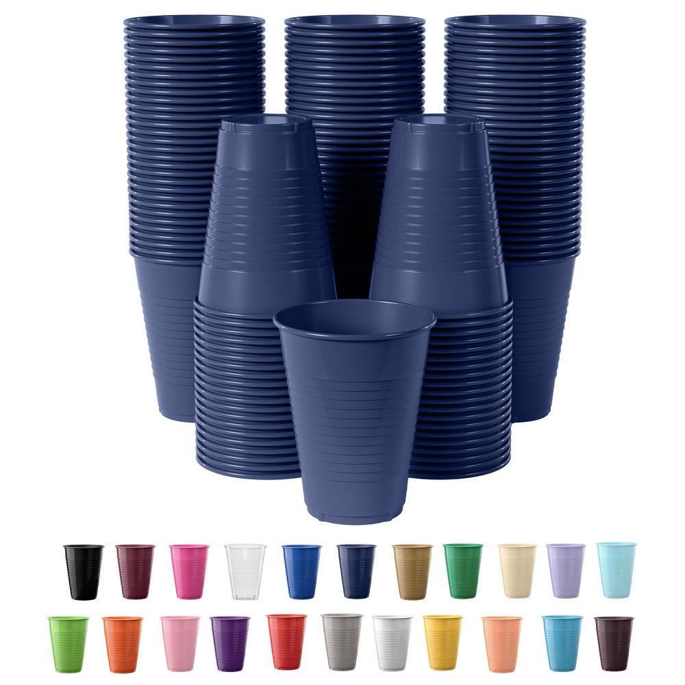 Party Solids Deep Purple Plastic Cups - 12 oz, Pack Of 100