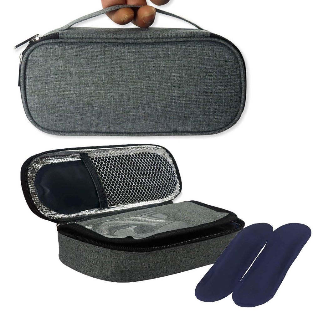 LYZFSY Medicine Travel Cooler Case Insulin Cool Bag with 2 Cooling Ice Packs Diabetic Supplies Bag Or Diabetics Carrying On Working Office, ETC.