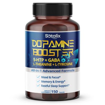 5-HTP + GABA with L-Theanine + L-Tyrosine - Mood & Focus, Memory & Energy, Restful Sleep Support (150-day Supply (Pack of 1))