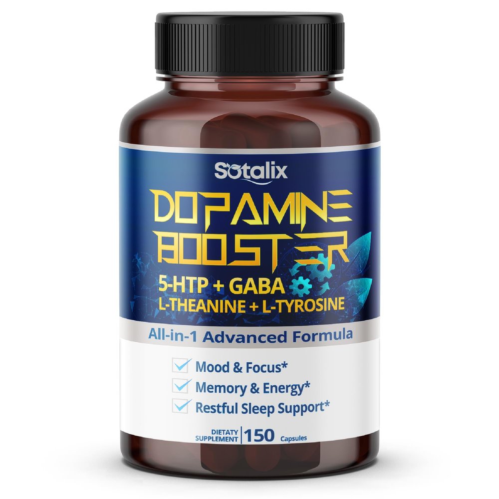 5-HTP + GABA with L-Theanine + L-Tyrosine - Mood & Focus, Memory & Energy, Restful Sleep Support (150-day Supply (Pack of 1))